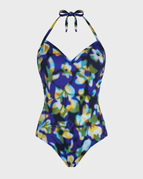 Vilebrequin Women Halter One-piece Swimsuit Frangipanier Trouble