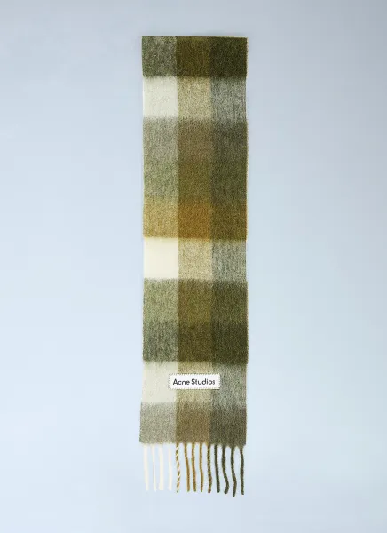 Mohair Checked Scarf