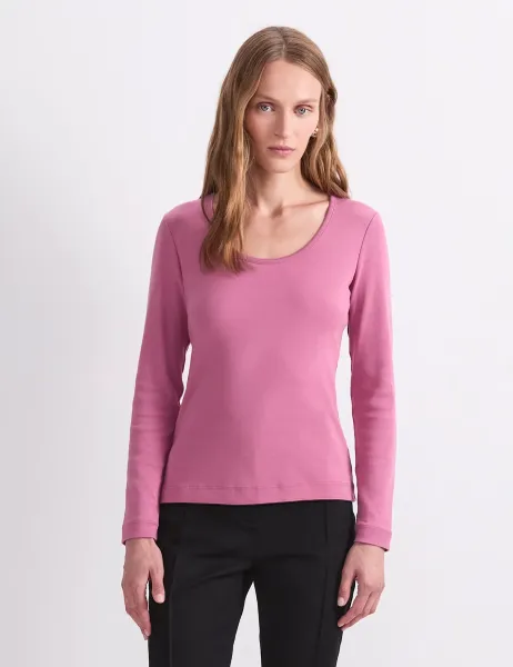 Sportscraft Pure Cotton Scoop Neck Top Pink