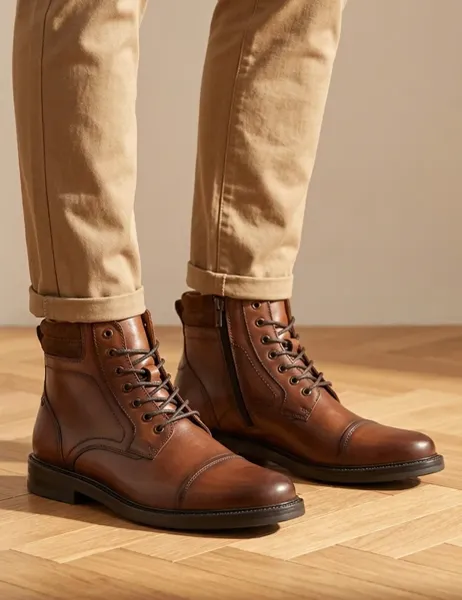 Jones Bootmaker Leather Casual Boots Tan