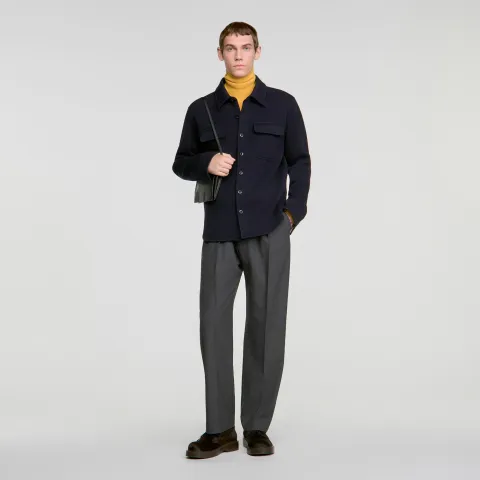 SANDRO Boiled wool overshirt