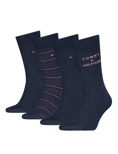 Tommy Hilfiger 4 Pack Cotton Rich Striped Socks