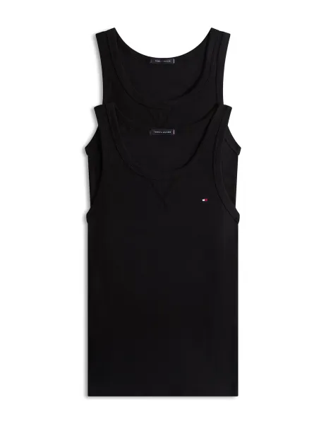 Tommy Hilfiger 2 Pack Original Cotton Rich Vests Black