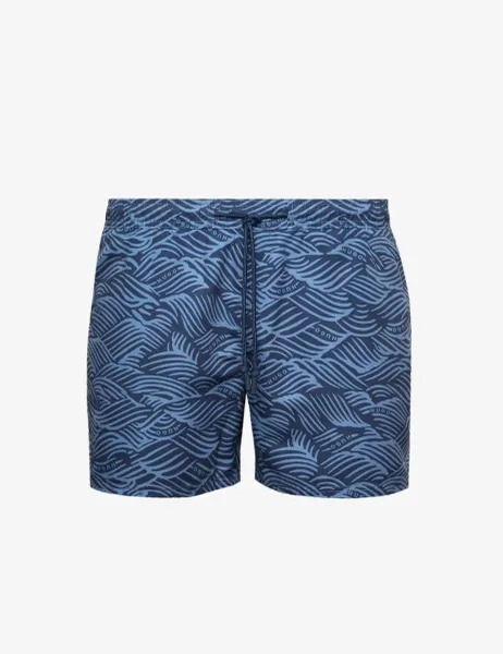 HUGO Printed Swim Shorts Blue Mix