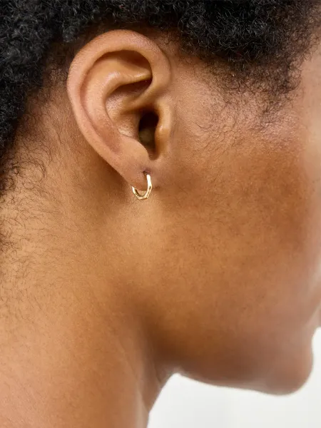 D. Louise Bamboo Huggie Hoop Earrings