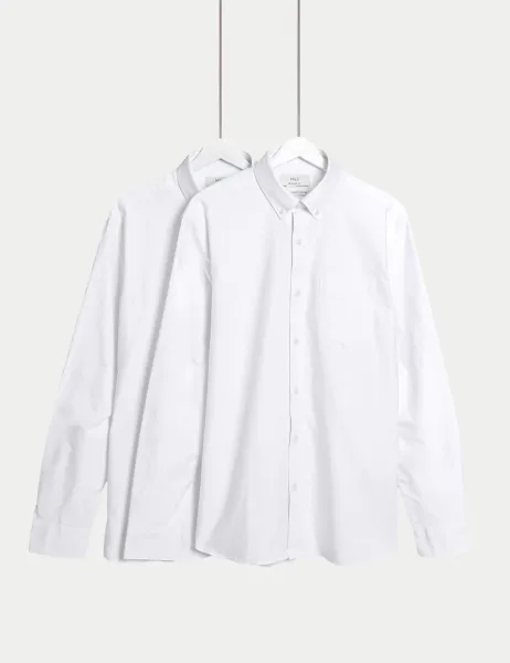 Marks & Spencer Ultimate 2 Pack Regular Fit Pure Cotton Oxford Shirts White