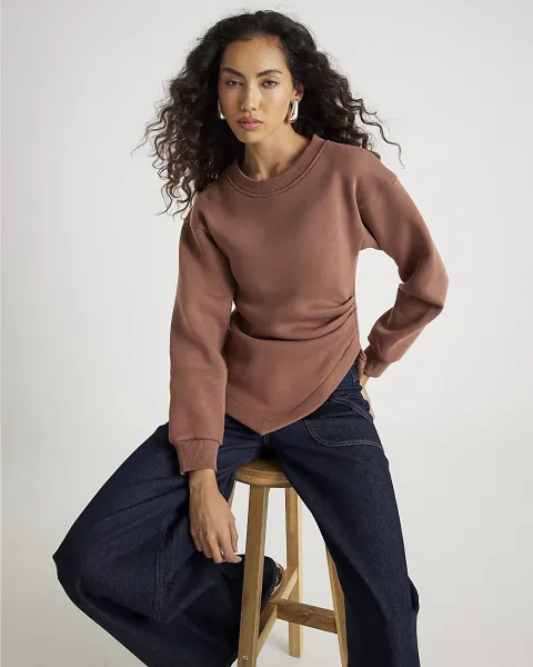River Island Long Sleeve Draped Sweatshirt