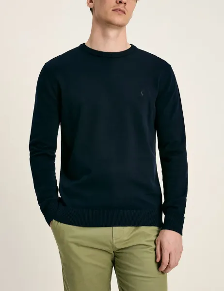 Joules Pure Cotton Crew Neck Jumper Navy