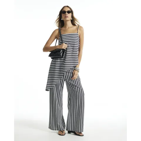River Island Stripe Wide Leg Trousers
