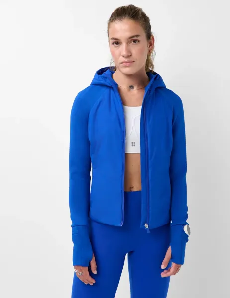 Sweaty Betty Runner's High Hooded Running Jacket Medium Blue