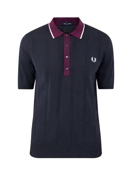 Cable Knit Polo Shirt