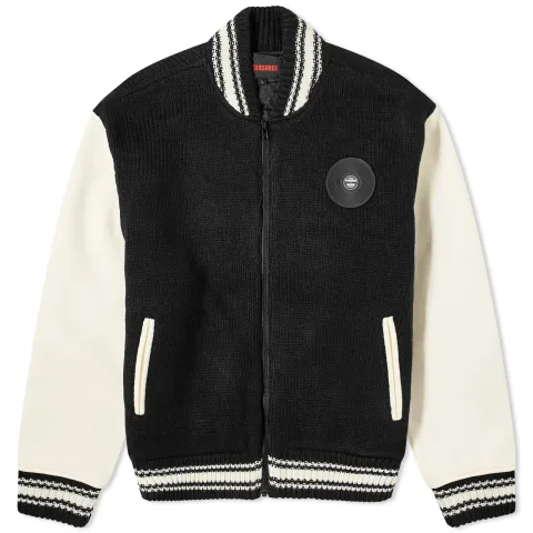 Smoke Knitted Varsity Jacket