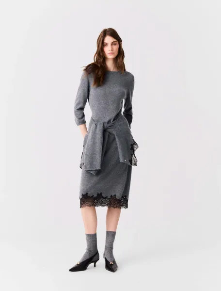 Dress with lace panel