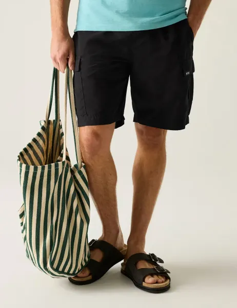 Blanmont Pocketed Longer Length Swim Shorts Black