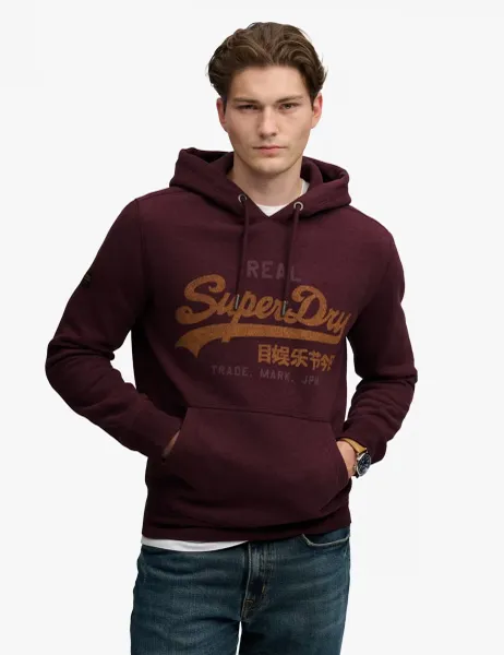 Superdry & Co Cotton Rich Logo Graphic Hoodie Purple