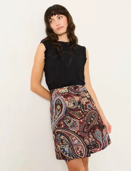 FatFace Jacquard Mini Wrap Skirt Purple Mix