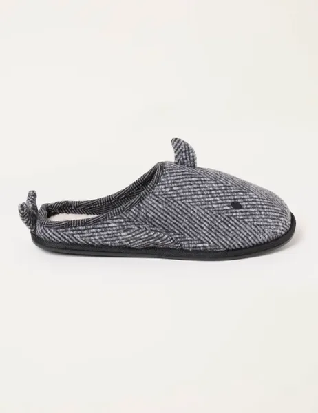 FatFace Shark Novelty Mule Slippers Grey