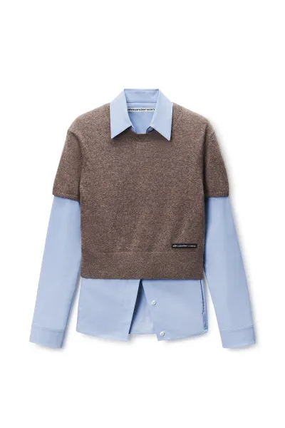 Prestyled Knit Vest Shirt