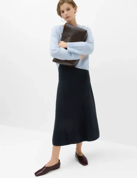 Marks & Spencer Air-Yarn A Line Midaxi Knitted Skirt Midnight Navy