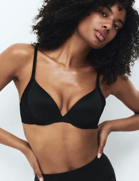 Body by M&S Body Soft Wired Plunge T-Shirt Bra A-E Black