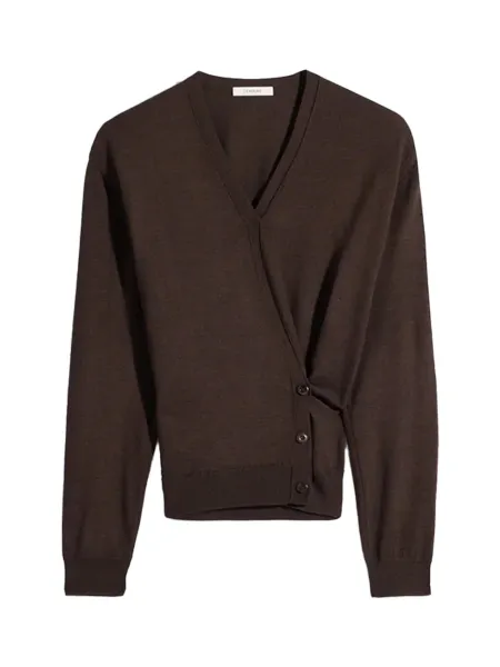 Twisted V Neck Jumper Dark Cacao