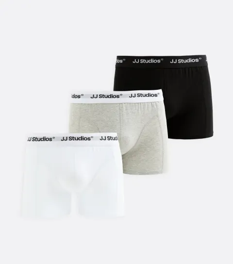 Jack & Jones Men's White Pack of 3 Logo Waistband Boxers