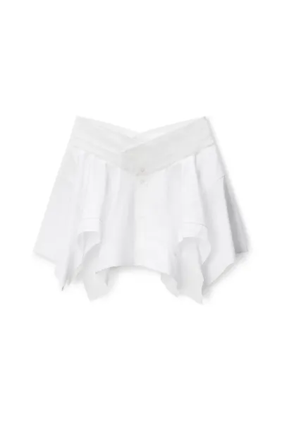White Deconstructed Cotton Skirt