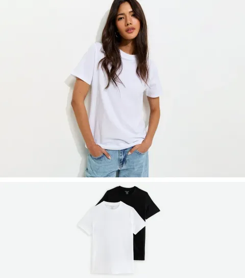 Women's White Pack Of 2 Relaxed Fit T-Shirts