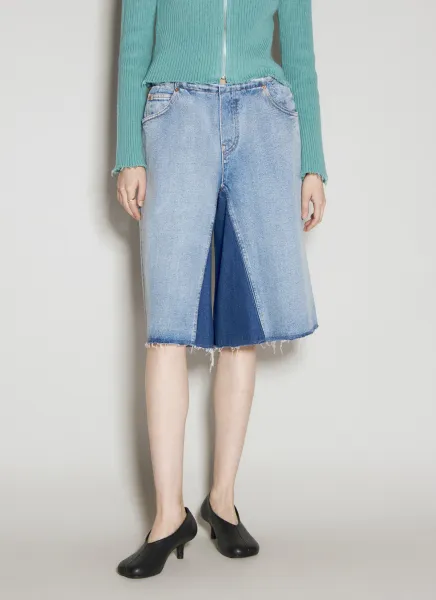 Denim Drawstring Bermuda Shorts
