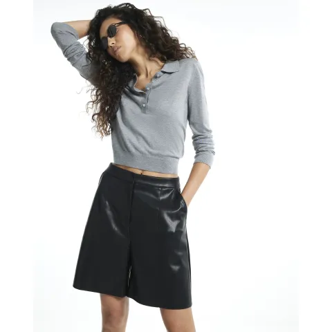 River Island Faux Leather Bermuda Shorts