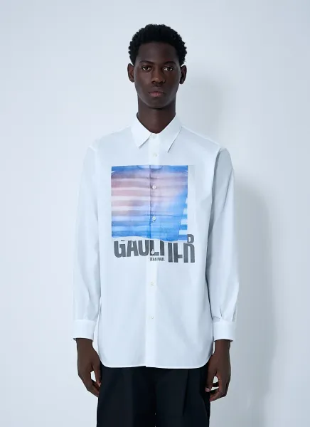 Logo Print Button-Down Shirt