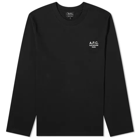 A.P.C. Long Sleeve Olivier Embroidered Logo T-Shirt