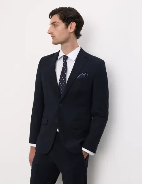 Tailored Fit Performance Suit Jacket Navy