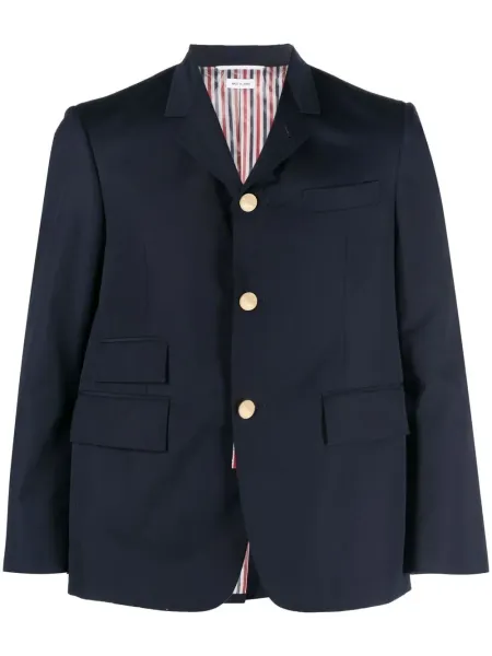Men Cropped Sleeves Sport Coat Navy