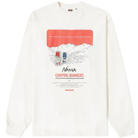 Long Sleeve Eco Hybrid Camping Print T-Shirt