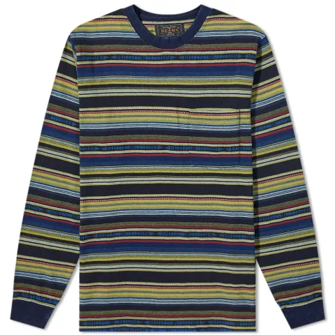 Long Sleeve Indigo Native Stripe T-Shirt