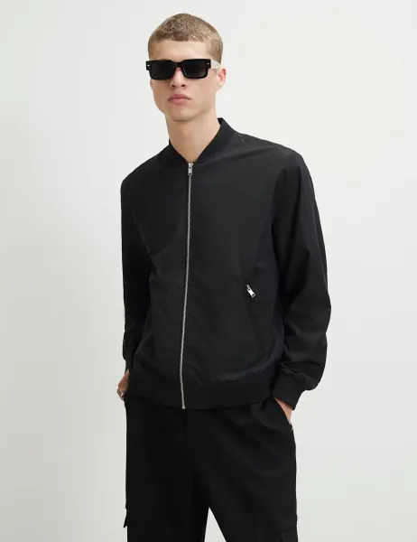 River Island Lightweight Bomber Jacket Black