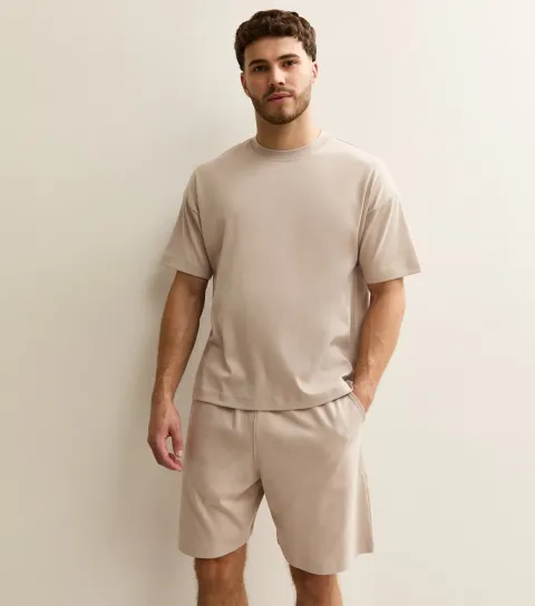New Look Men's Light Brown Boxy Crew Neck T-Shirt