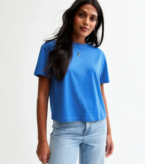 Women's Blue Boxy Fit T-Shirt