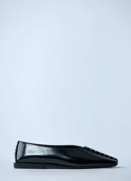 Leather Ballerina Flats