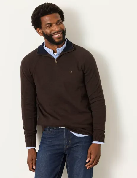FatFace Cotton Rich Jumper Chocolate