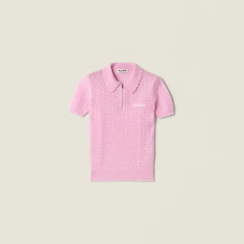 Cashmere and silk polo shirt