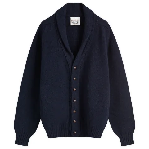 Jamieson's of Shetland Elbow Patch Shawl Collar Cardigan