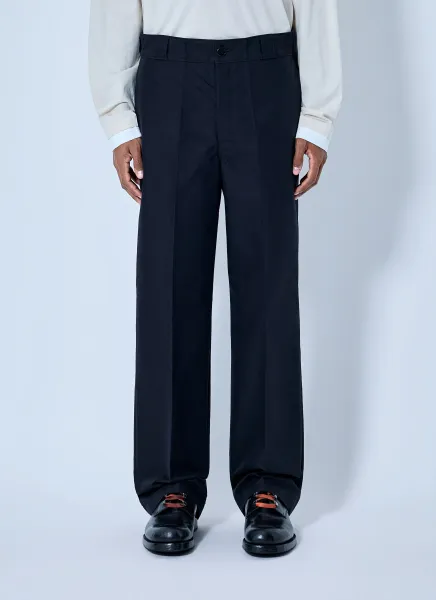Prada Canvas Logo-Plaque Trousers