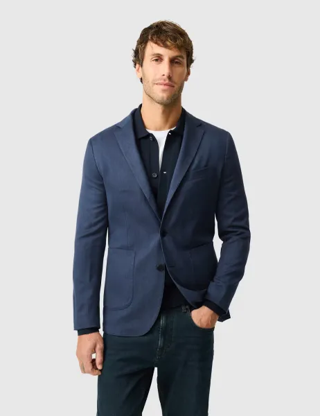 Rodd & Gunn Deveron Regular Fit Cotton Rich Blazer Indigo