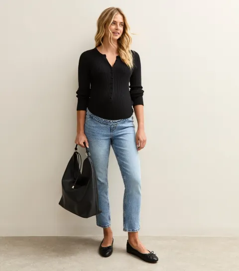 Women's Maternity Light Blue Hannah Straight Leg Jeans