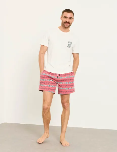 FatFace Printed Swim Shorts Pink Mix