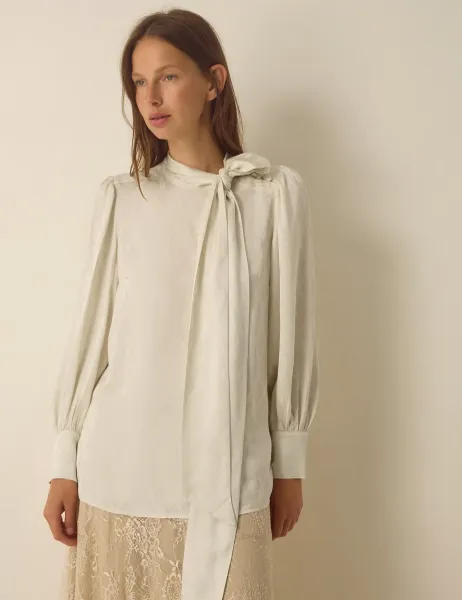 Monsoon Jacquard Tie Front Top
