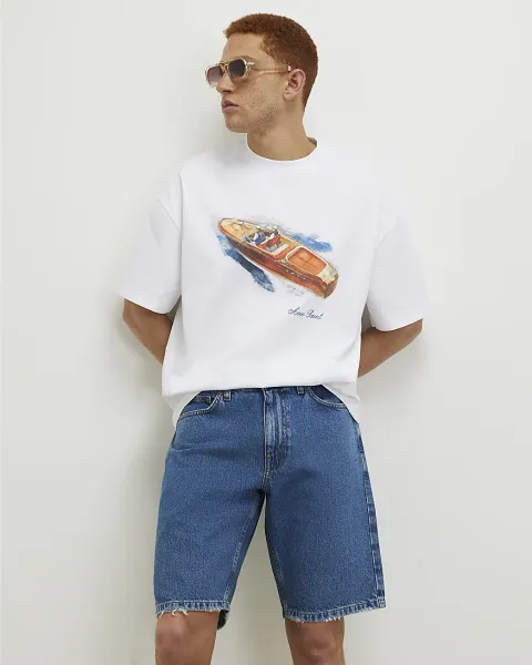 River Island Oversized Cotton Cruise Boat T-Shirt