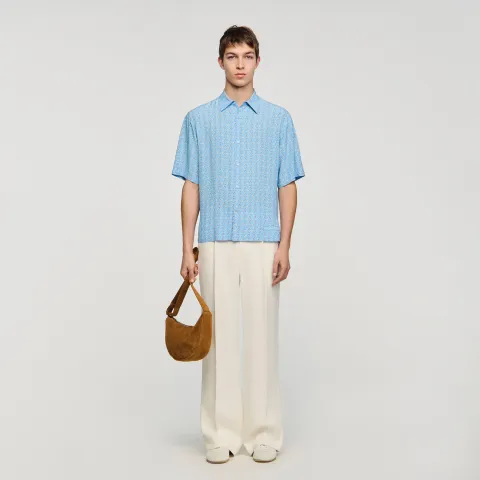 SANDRO Link print loose-fit shirt